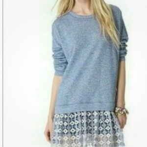 Blue Sweater with Lace Skirt Free People
